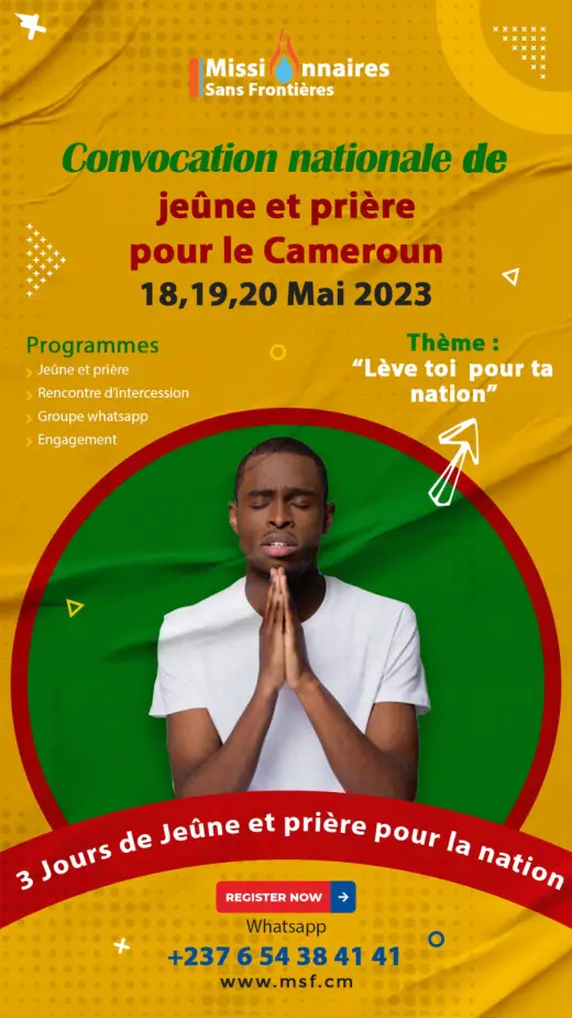 Poster — National call to fasting and prayer for Cameroon