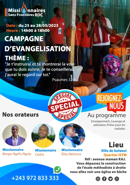 Poster — Evangelism campaign in Kolwezi (DRC)