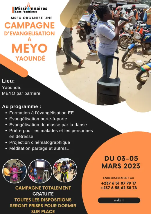 Poster — Evangelism campaign in Meyo