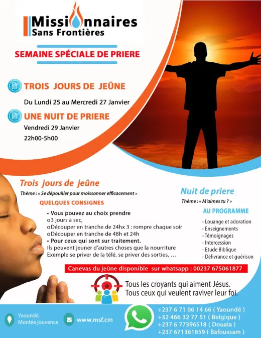 Poster — Special prayer week: three days of fasting and a prayer night